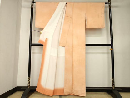 平和屋着物●上質な小紋　松地紋　暈し染め　正絹　逸品　AABL5469ck
