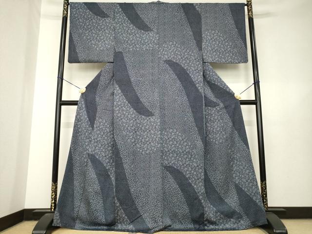 平和屋着物●上質な小紋　切嵌文　正絹　逸品　AABL5470ck