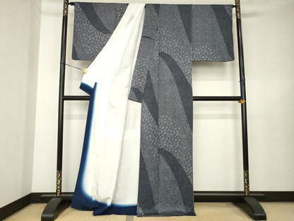 平和屋着物●上質な小紋　切嵌文　正絹　逸品　AABL5470ck
