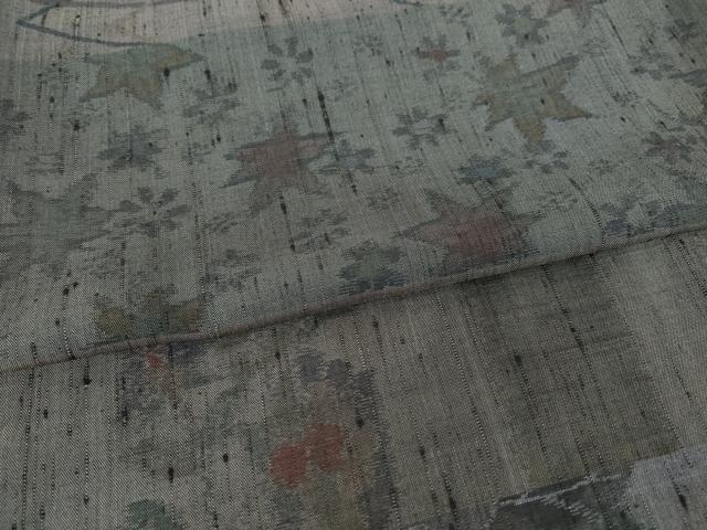 平和屋着物●上質な紬　横段花文　百柄　正絹　逸品　AABL5476ck