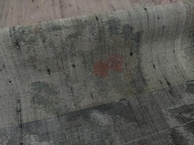 平和屋着物●上質な紬　横段花文　百柄　正絹　逸品　AABL5476ck