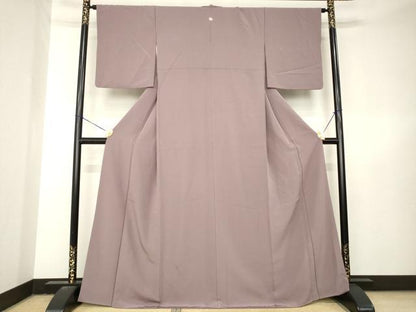 平和屋着物●上質な色無地　鳩羽鼠色　正絹　逸品　AABL5480ck