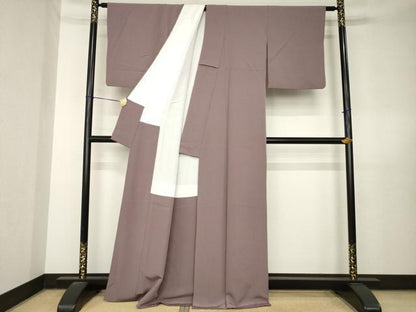 平和屋着物●上質な色無地　鳩羽鼠色　正絹　逸品　AABL5480ck