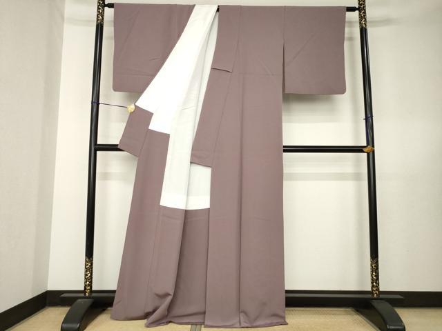 平和屋着物●上質な色無地　鳩羽鼠色　正絹　逸品　AABL5480ck