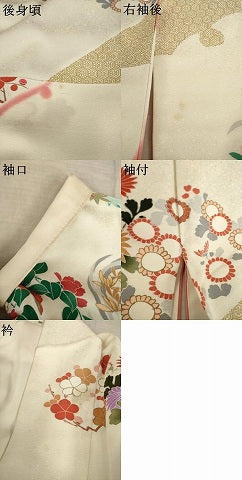 平和屋着物●豪華振袖　駒刺繍　草花文　金銀彩　正絹　逸品　AABL5488ck