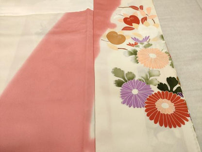 平和屋着物●豪華振袖　駒刺繍　草花文　金銀彩　正絹　逸品　AABL5488ck