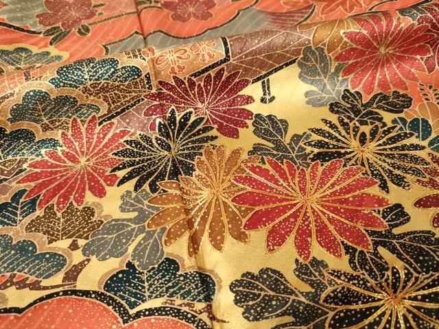 平和屋着物●豪華振袖　駒刺繍　風景花文　金彩　正絹　逸品　AABL5489ck