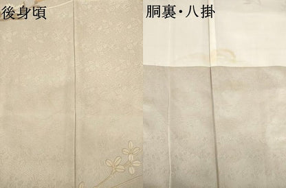 平和屋着物●訪問着　駒刺繍　雪輪花文　金彩　正絹　逸品　AABL5491ck