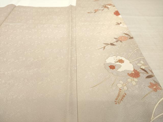 平和屋着物●訪問着　駒刺繍　雪輪花文　金彩　正絹　逸品　AABL5491ck