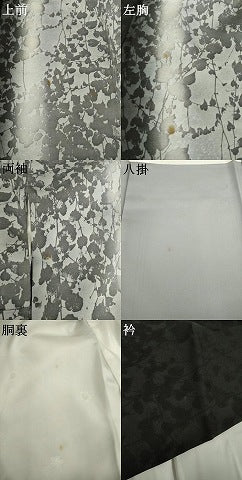 平和屋着物●日展作家　山本唯与志　レリーフ染　訪問着　蔦草シルエット　暈し染め　黒地　やまと誂製　正絹　逸品　AABL5493ck