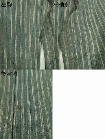 平和屋着物●浦野理一　経節紬　霞文　正絹　逸品　AABL5496ck