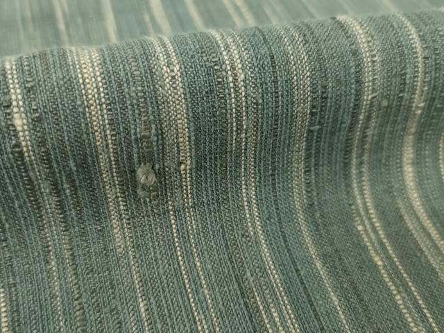平和屋着物●浦野理一　経節紬　霞文　正絹　逸品　AABL5496ck