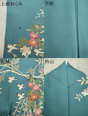 平和屋着物●本加賀友禅作家　西川健一　訪問着　花鳥文　正絹　逸品　AABL5497ck