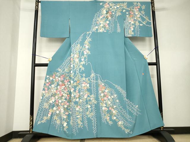 平和屋着物●本加賀友禅作家　西川健一　訪問着　花鳥文　正絹　逸品　AABL5497ck