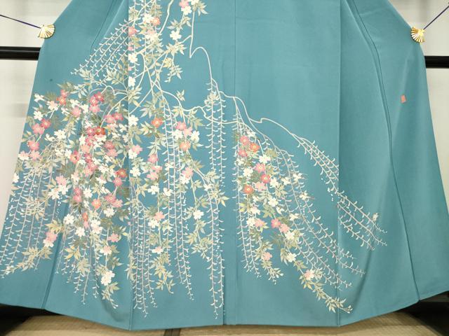 平和屋着物●本加賀友禅作家　西川健一　訪問着　花鳥文　正絹　逸品　AABL5497ck