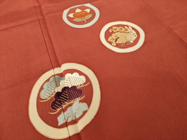 平和屋着物●銀座　志ま亀　訪問着　駒刺繍　吉祥花丸文　金彩　たとう紙付き　正絹　逸品　AABL5500ck