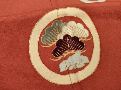平和屋着物●銀座　志ま亀　訪問着　駒刺繍　吉祥花丸文　金彩　たとう紙付き　正絹　逸品　AABL5500ck