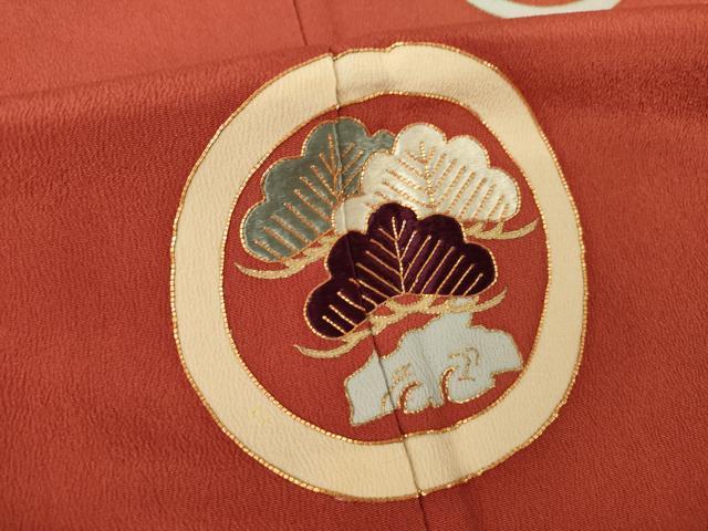 平和屋着物●銀座　志ま亀　訪問着　駒刺繍　吉祥花丸文　金彩　たとう紙付き　正絹　逸品　AABL5500ck