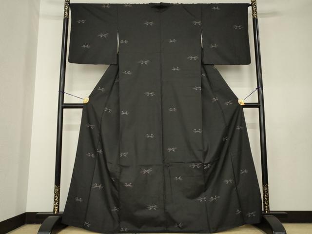 平和屋着物●本場縞大島紬　猫　ネコ　正絹　逸品　AABL5502ck