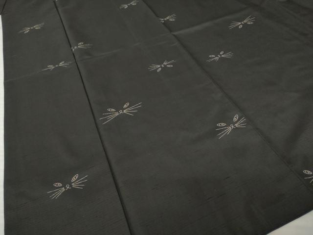 平和屋着物●本場縞大島紬　猫　ネコ　正絹　逸品　AABL5502ck