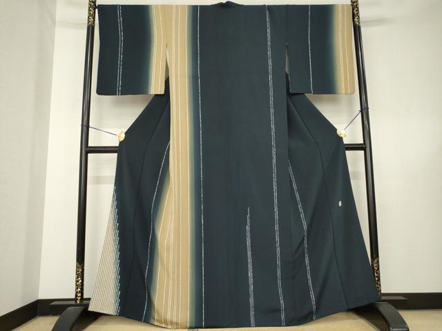 平和屋着物●訪問着　作家物　間道　鈴乃屋扱い　正絹　逸品　AABL5509ck