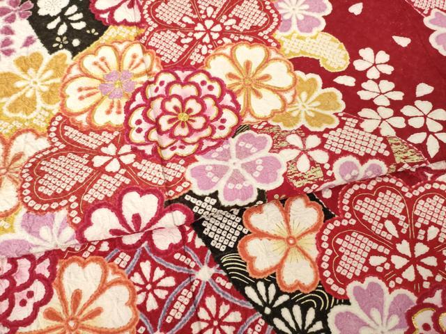 平和屋着物●豪華振袖　駒刺繍　流水花文　金彩　銀通し地　正絹　逸品　AABL5510ck