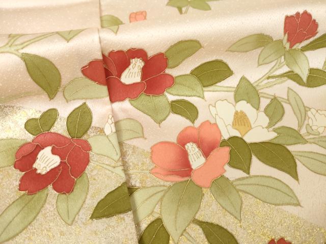 平和屋着物●訪問着　草花文　金彩　正絹　逸品　AABL5513ck