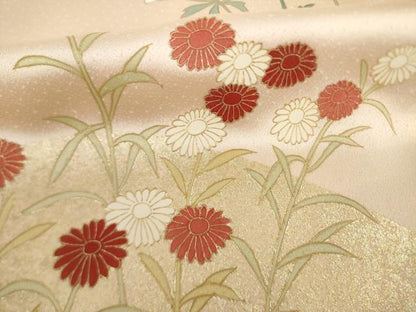 平和屋着物●訪問着　草花文　金彩　正絹　逸品　AABL5513ck