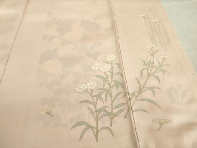 平和屋着物●訪問着　草花文　金彩　正絹　逸品　AABL5513ck