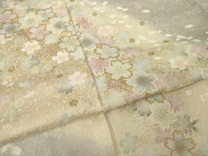 平和屋着物●訪問着　舞桜文　暈し染め　金彩　正絹　逸品　AABL5515ck