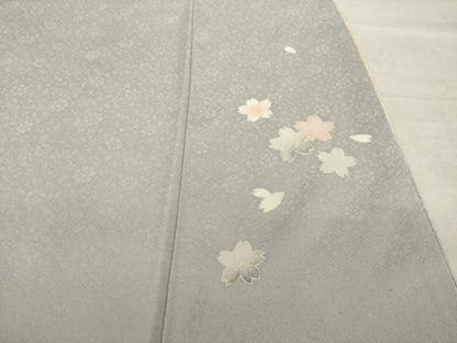 平和屋着物●訪問着　舞桜文　暈し染め　金彩　正絹　逸品　AABL5515ck