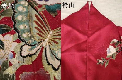 平和屋着物●豪華振袖　花蝶文　暈し染め　金銀彩　正絹　逸品　未使用　AABL5517ck