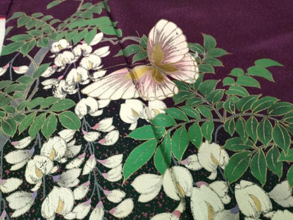 平和屋着物●豪華振袖　藤花房　花蝶文　金銀彩　正絹　逸品　AABL5519ck