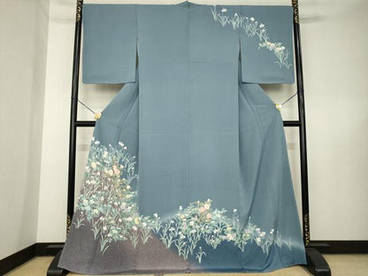 平和屋着物●訪問着　友禅　草花文　ロング丈　正絹　逸品　未使用　AABL5521ck