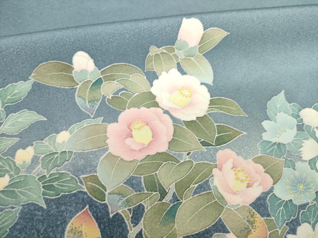平和屋着物●訪問着　友禅　草花文　ロング丈　正絹　逸品　未使用　AABL5521ck