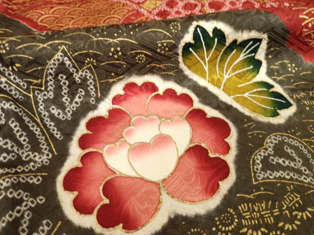 平和屋着物●豪華振袖　絞り　駒刺繍　流水花文　ロング丈　正絹　逸品　AABL5525ck