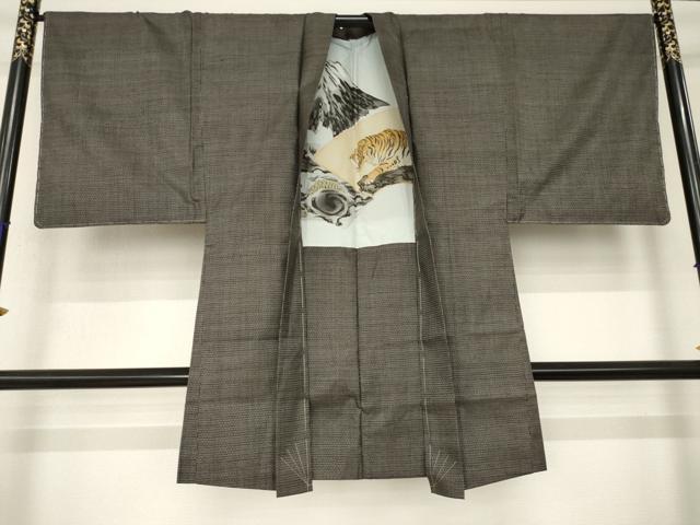 平和屋着物●男性　本場大島紬　アンサンブル　80亀甲　総詰め　正絹　逸品　AABL5532ck