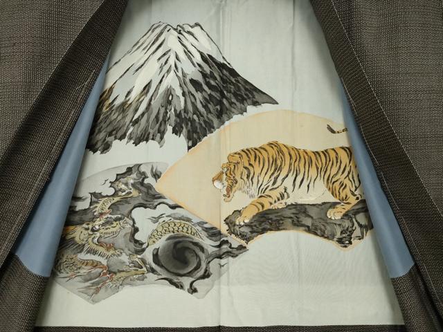 平和屋着物●男性　本場大島紬　アンサンブル　80亀甲　総詰め　正絹　逸品　AABL5532ck