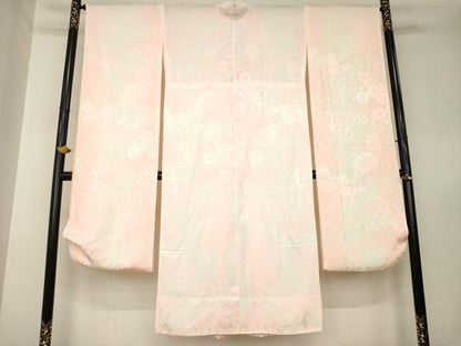 平和屋着物●長襦袢　無双仕立て　流水花地紋　暈し染め　正絹　逸品　AABL5535ck
