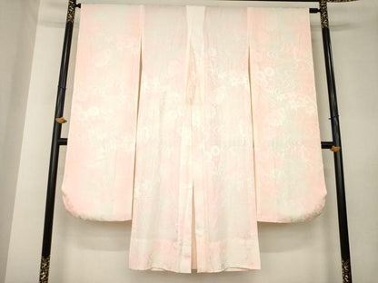 平和屋着物●長襦袢　無双仕立て　流水花地紋　暈し染め　正絹　逸品　AABL5535ck