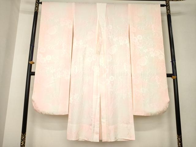 平和屋着物●長襦袢　無双仕立て　流水花地紋　暈し染め　正絹　逸品　AABL5535ck