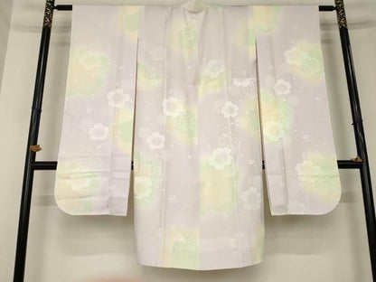 平和屋着物●振袖用長襦袢　無双仕立て　舞花地紋　暈し染め　やまと誂製　正絹　逸品　AABL5539ck