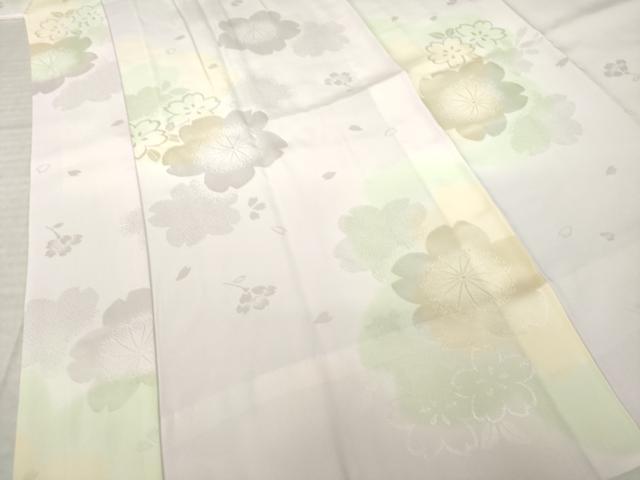 平和屋着物●振袖用長襦袢　無双仕立て　舞花地紋　暈し染め　やまと誂製　正絹　逸品　AABL5539ck