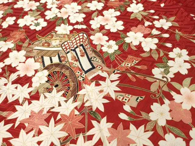 平和屋着物●豪華振袖　駒刺繍　御所車花文　暈し染め　金彩　鈴乃屋扱い　正絹　逸品　AABL5541ck