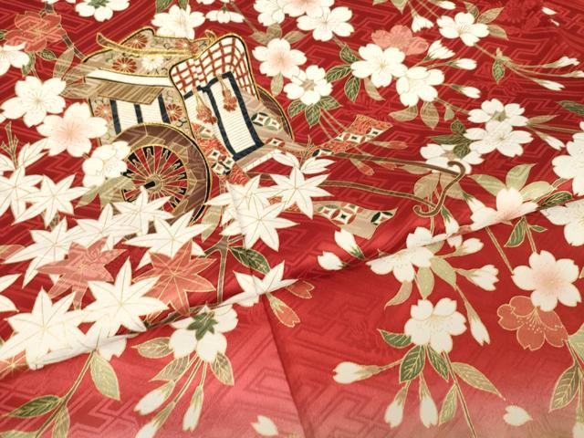 平和屋着物●豪華振袖　駒刺繍　御所車花文　暈し染め　金彩　鈴乃屋扱い　正絹　逸品　AABL5541ck