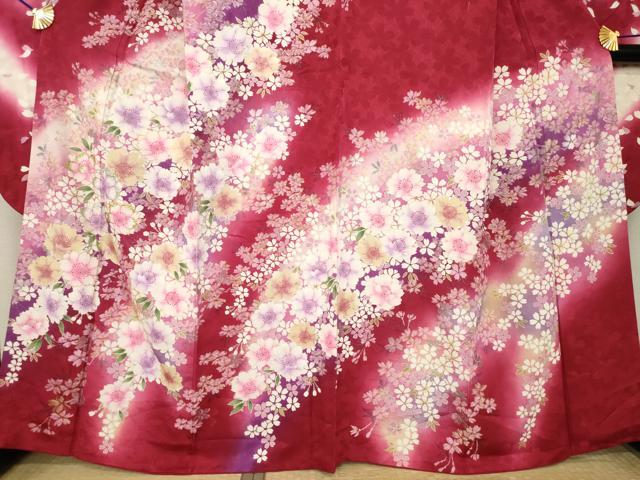 平和屋着物●豪華振袖　刺繍　流水花文　暈し染め　金銀糸　金銀彩　正絹　逸品　AABL5544ck