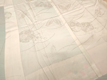 平和屋着物●振袖用長襦袢　無双仕立て　雪輪花蝶地紋　暈し染め　正絹　逸品　AABL5545ck