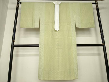 平和屋着物●長襦袢　無双仕立て　麻の葉間道　正絹　逸品　AABL5557ck