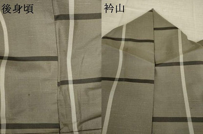 平和屋着物●上質な紬　格子　正絹　逸品　AABL5565ck