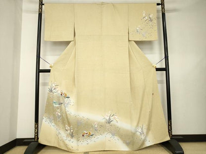 平和屋着物●訪問着　友禅　作家物　鴛鴦花文　暈し染め　正絹　逸品　AABL5566ck